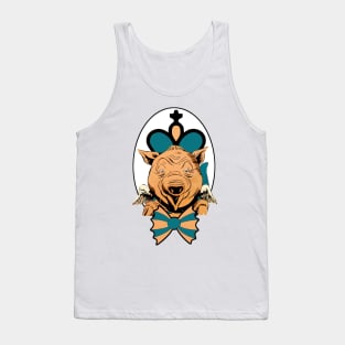 Holy pig with a tie, wings and cross Tank Top